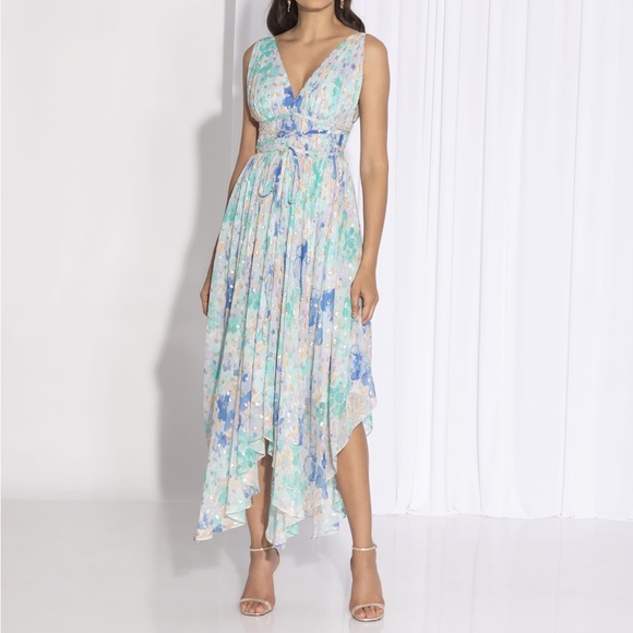 NWT Shoshanna Verda Pastel Floral Print Sleeveless Handkerchief Dress - Picture 2 of 9